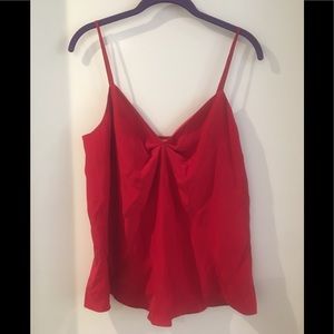 100% silk charmuse red spaghetti strap flowy tank